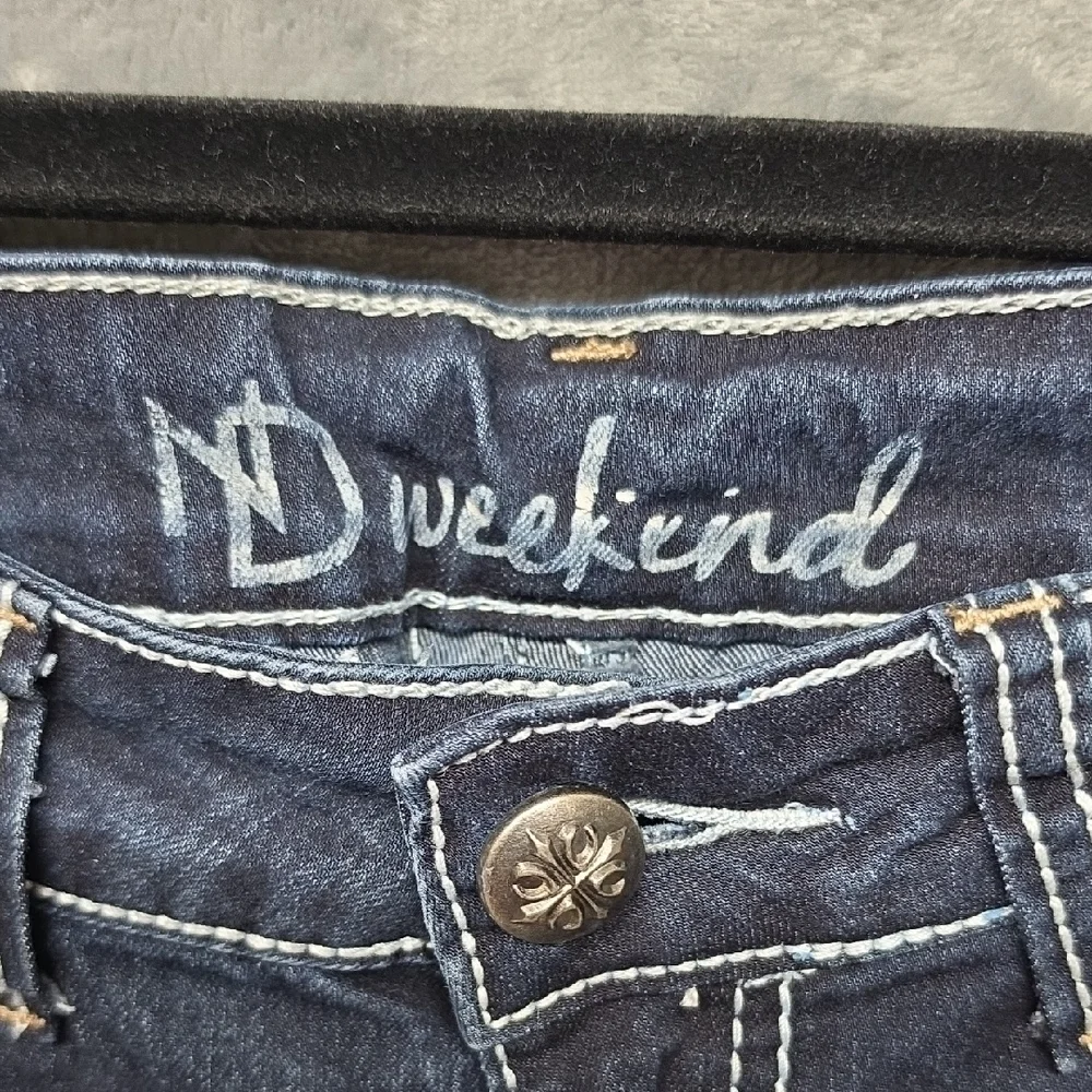 new directions Indigo Bootcut Jeans with White Stitching